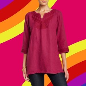 Tommy bahama two plams embroidered linen tunic